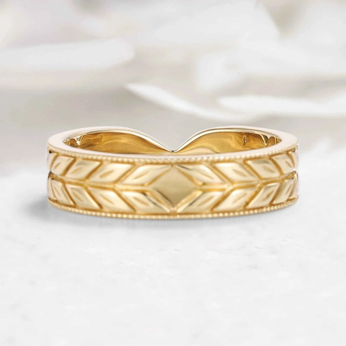 Nature-Inspired Moissanite Wedding Ring For Men