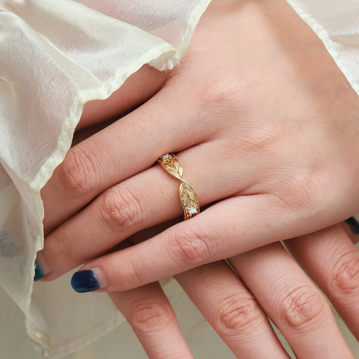 Nature-Inspired Moissanite Wedding Ring For Men