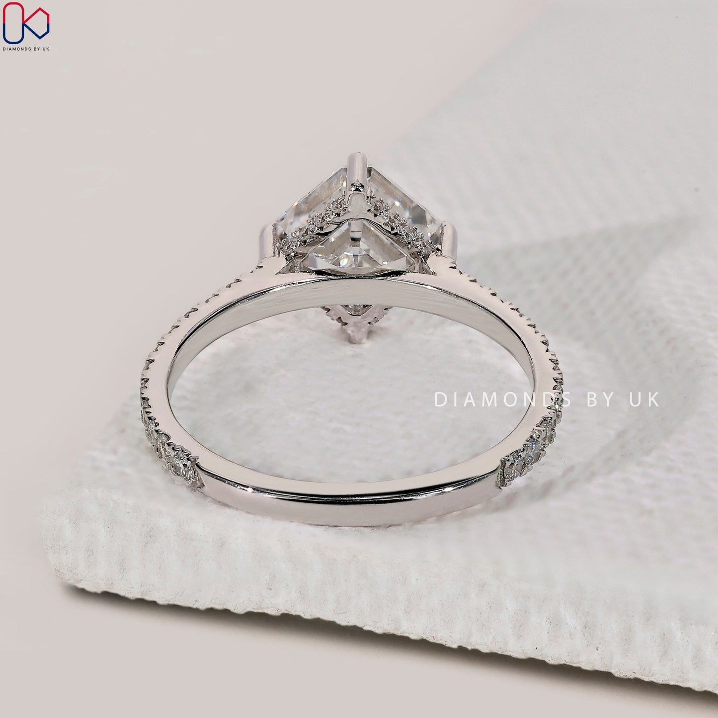 Asscher Cut Diamond Ring In Hidden Halo