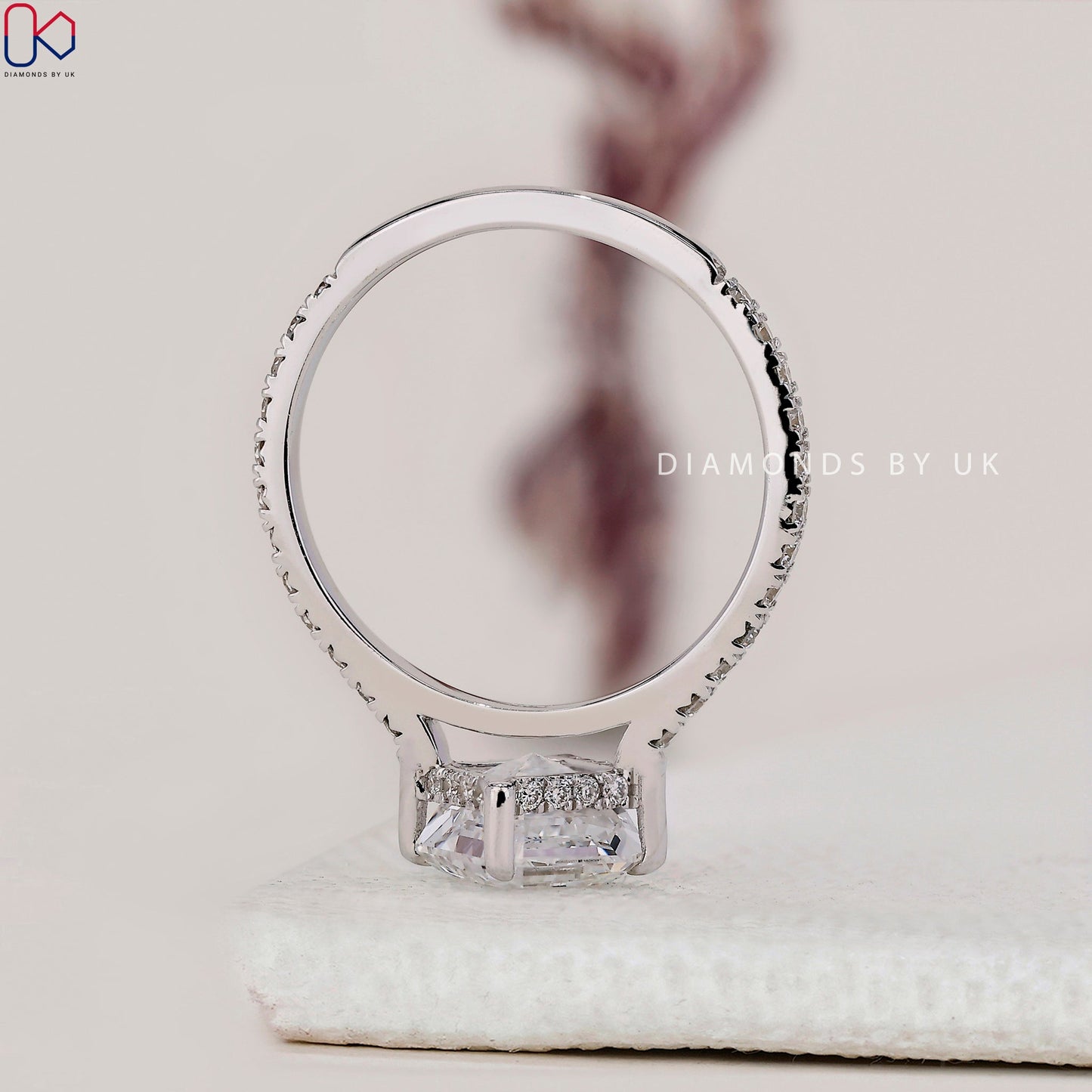 Asscher Cut Diamond Ring In Hidden Halo