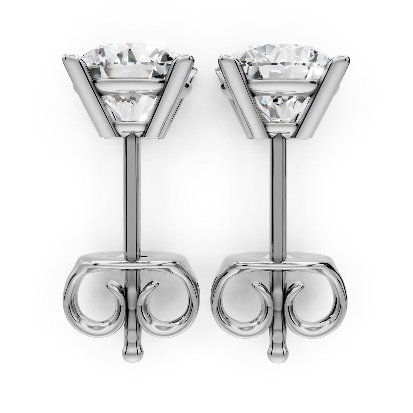 Diamond Earring Studs 14k Solid Gold Lab Grown 4 Prong Diamond Earrings For Women VS1 Clarity IGI Certified