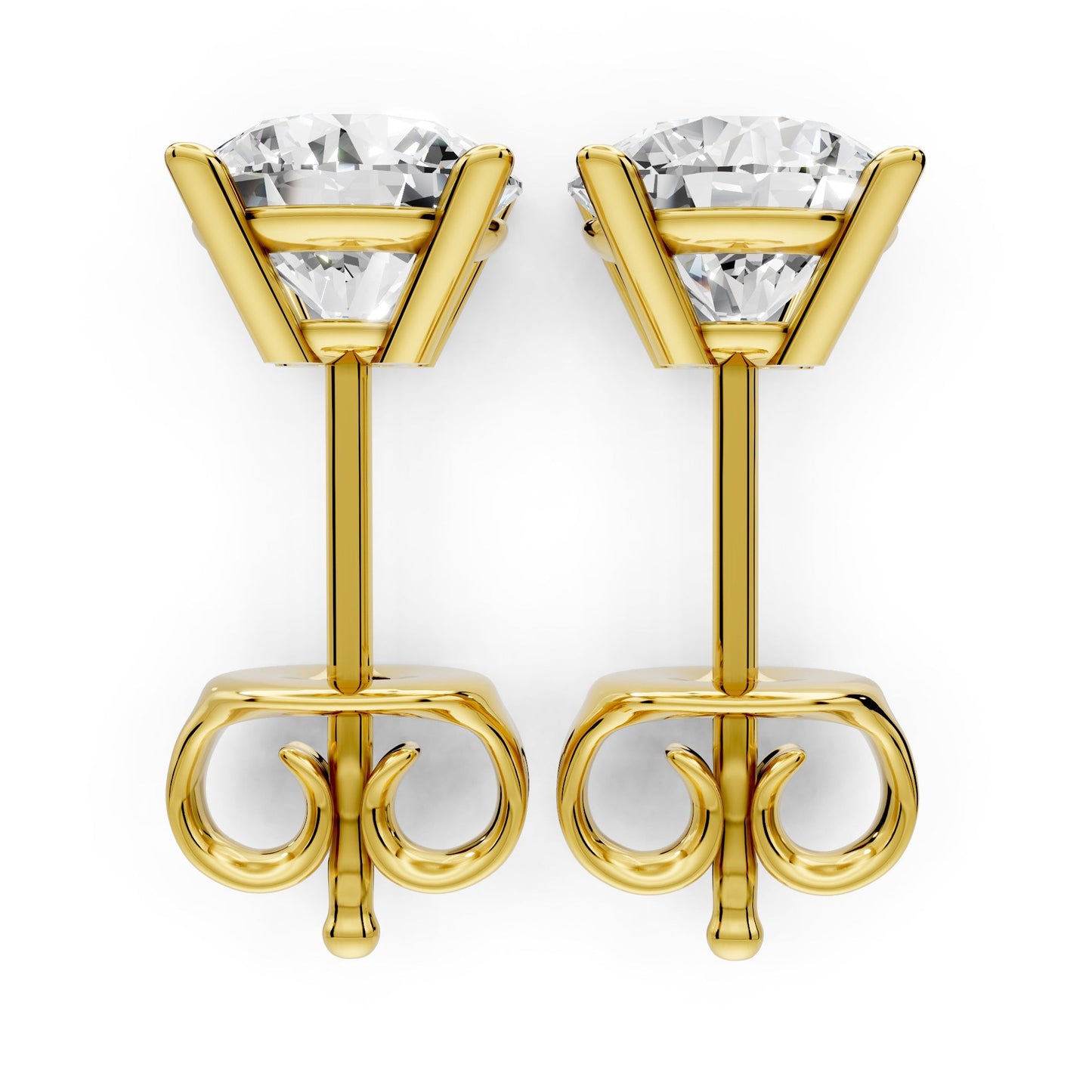 Diamond Earring Studs 14k Solid Gold Lab Grown 4 Prong Diamond Earrings For Women VS1 Clarity IGI Certified
