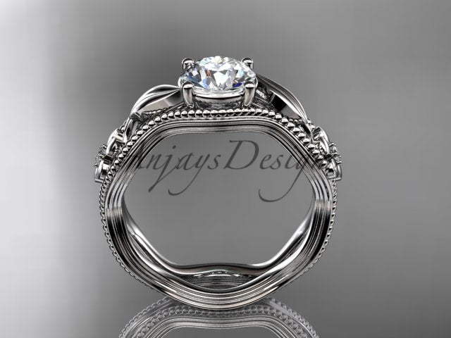 Nature Inspire Diamond Engagement Ring Lab Grown Diamond Flower Ring IGI Certified