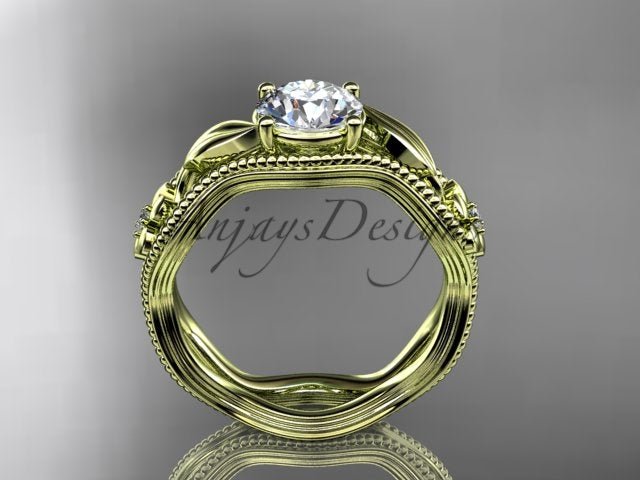 Nature Inspire Diamond Engagement Ring Lab Grown Diamond Flower Ring IGI Certified