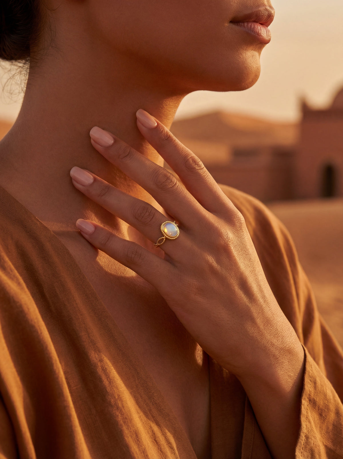 Bague Saint Germain | Pierre Naturelle Torsadée Plaquée Or – Univers Parisienne Chic