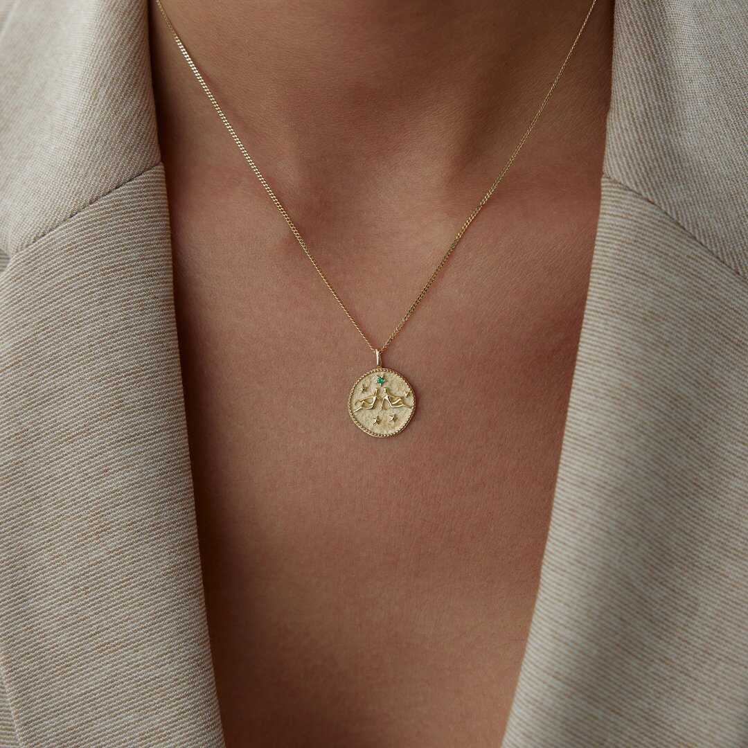 14k Gold Gemini Necklace