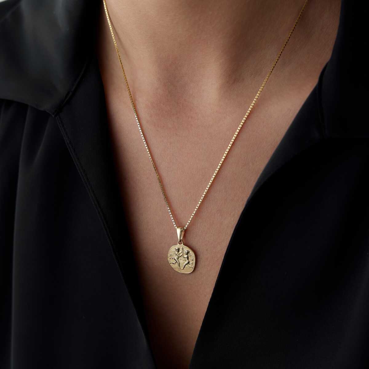 14k Gold Gemini Zodiac Necklace