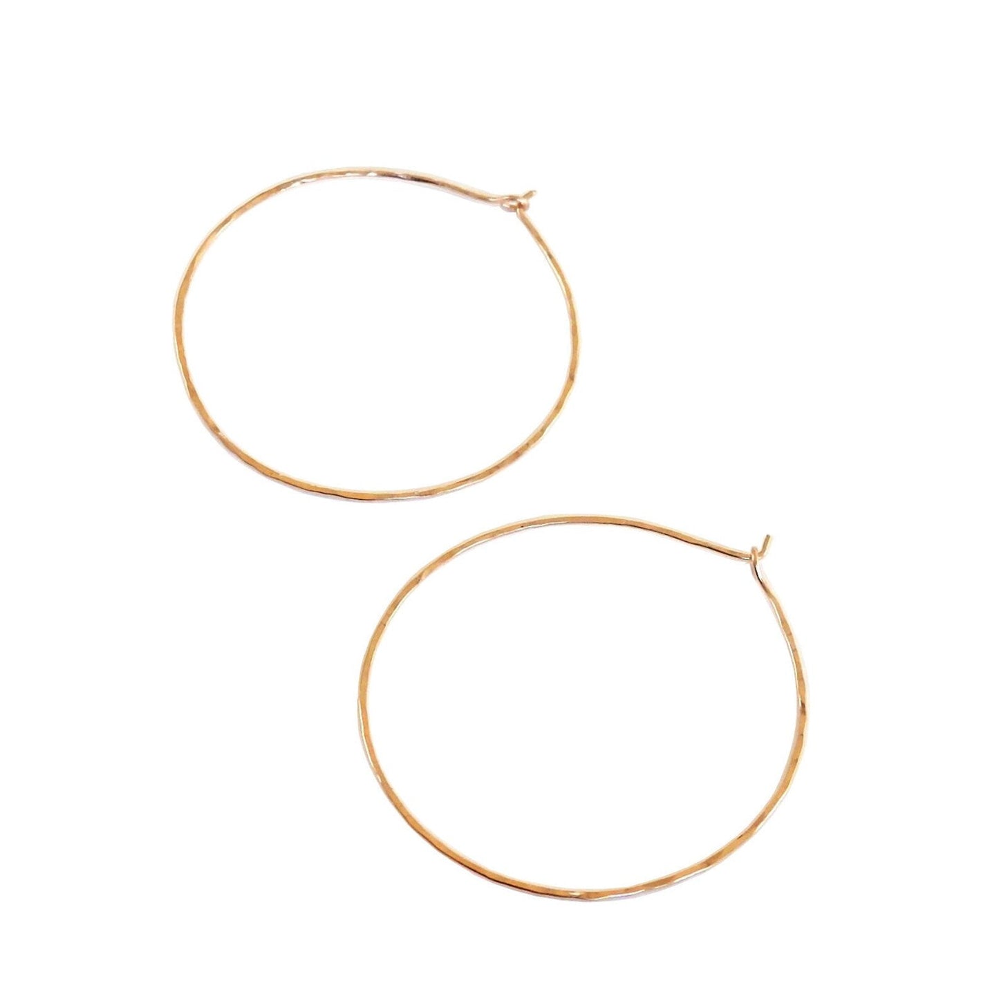 Hammered Gold Fill Hoop Earrings