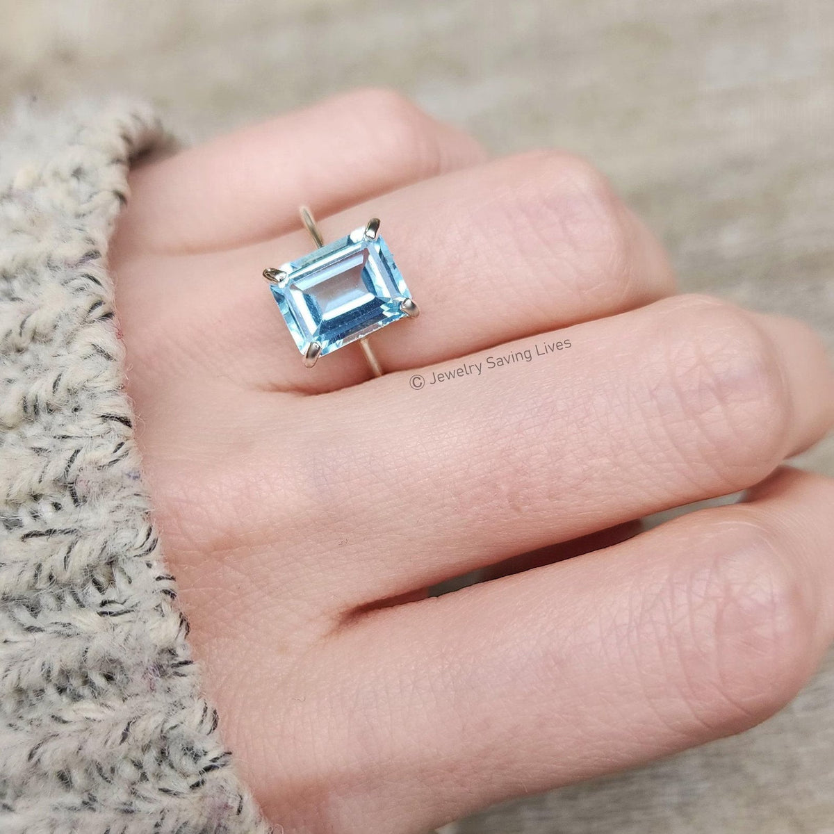 The Audrey- Natural Aquamarine