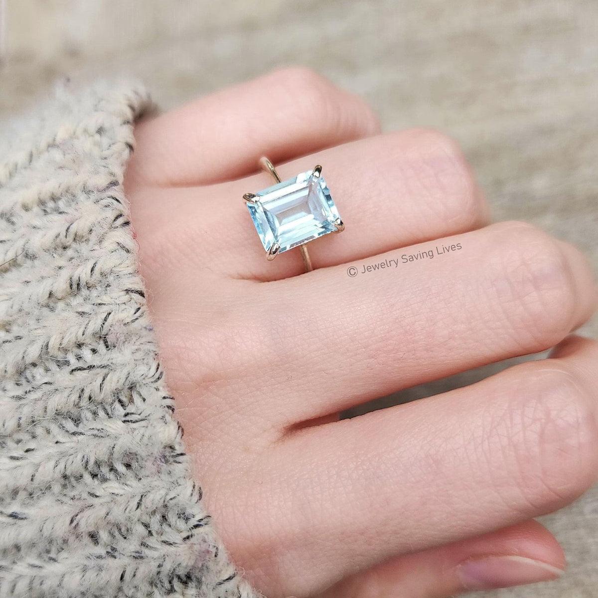 The Audrey- Natural Aquamarine