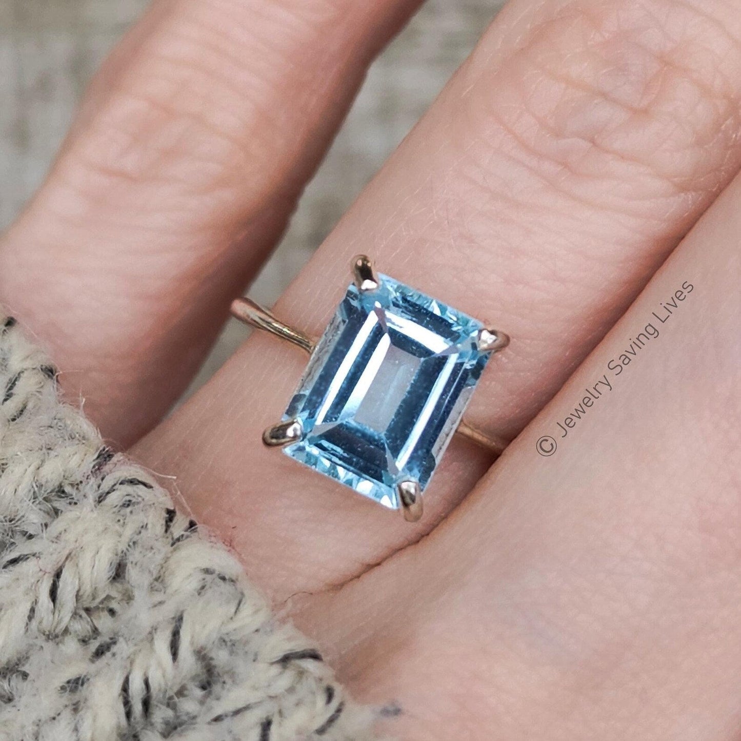 The Audrey- Natural Aquamarine