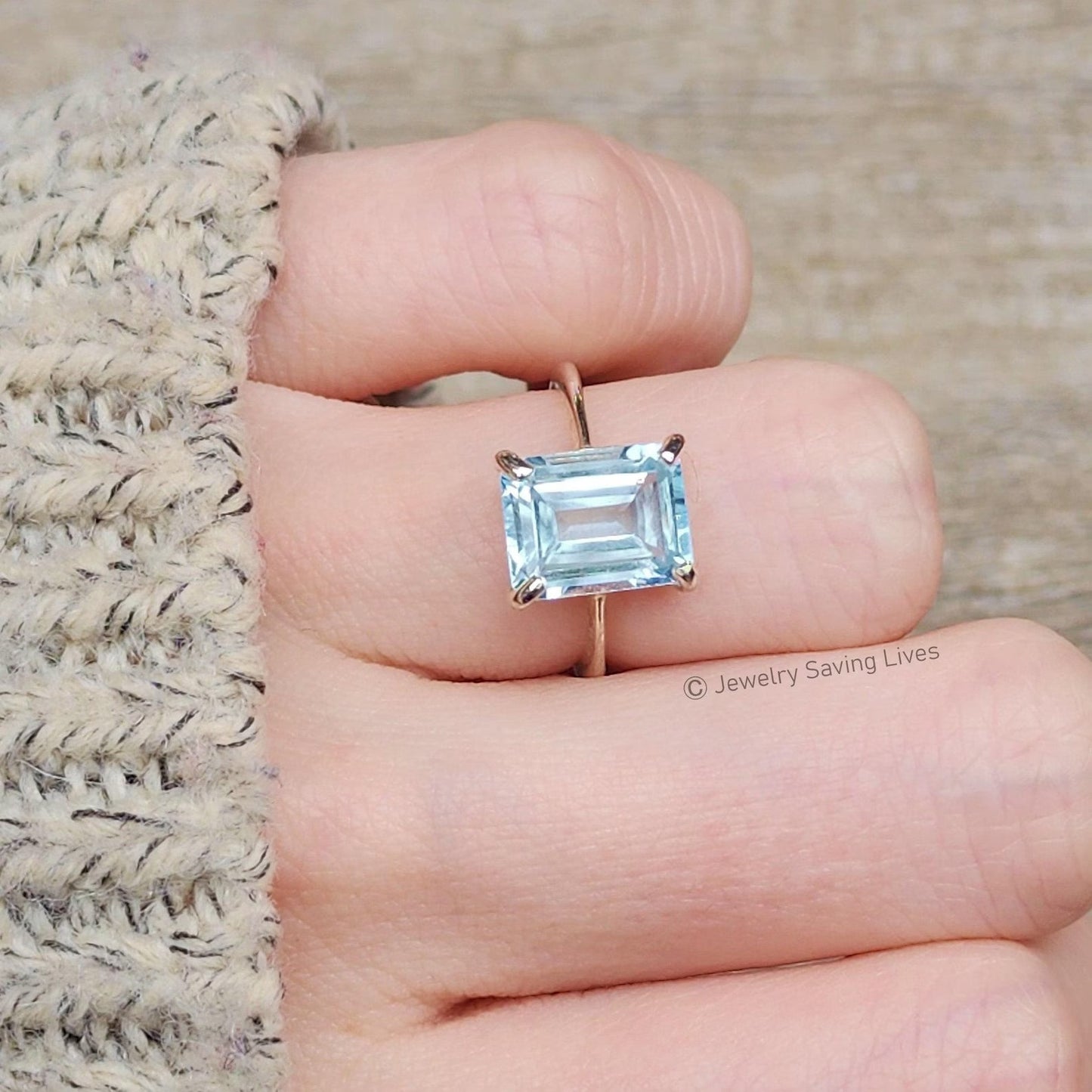 The Audrey- Natural Aquamarine
