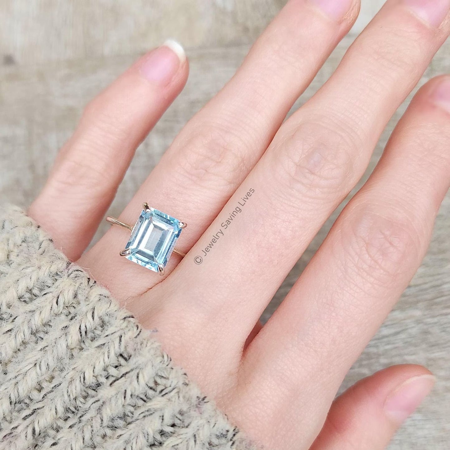 The Audrey- Natural Aquamarine