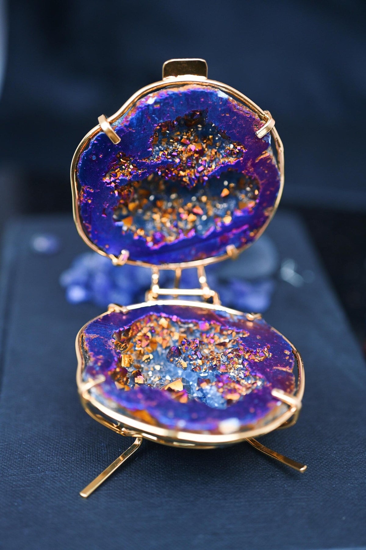 Geode Ring Box - Crystal Engagement Ring Holder for Proposal or Keepsake