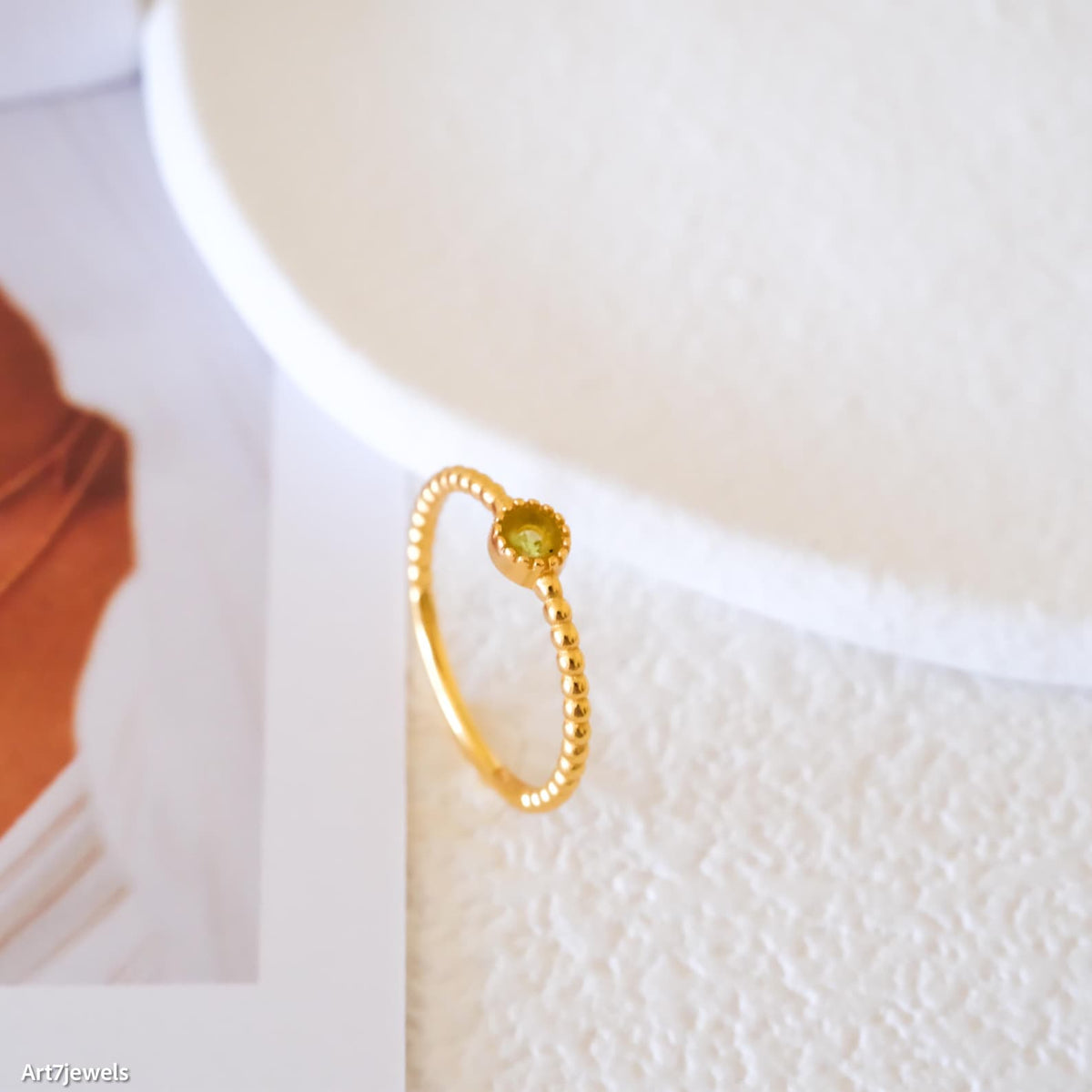 August Birthstone Peridot Ring