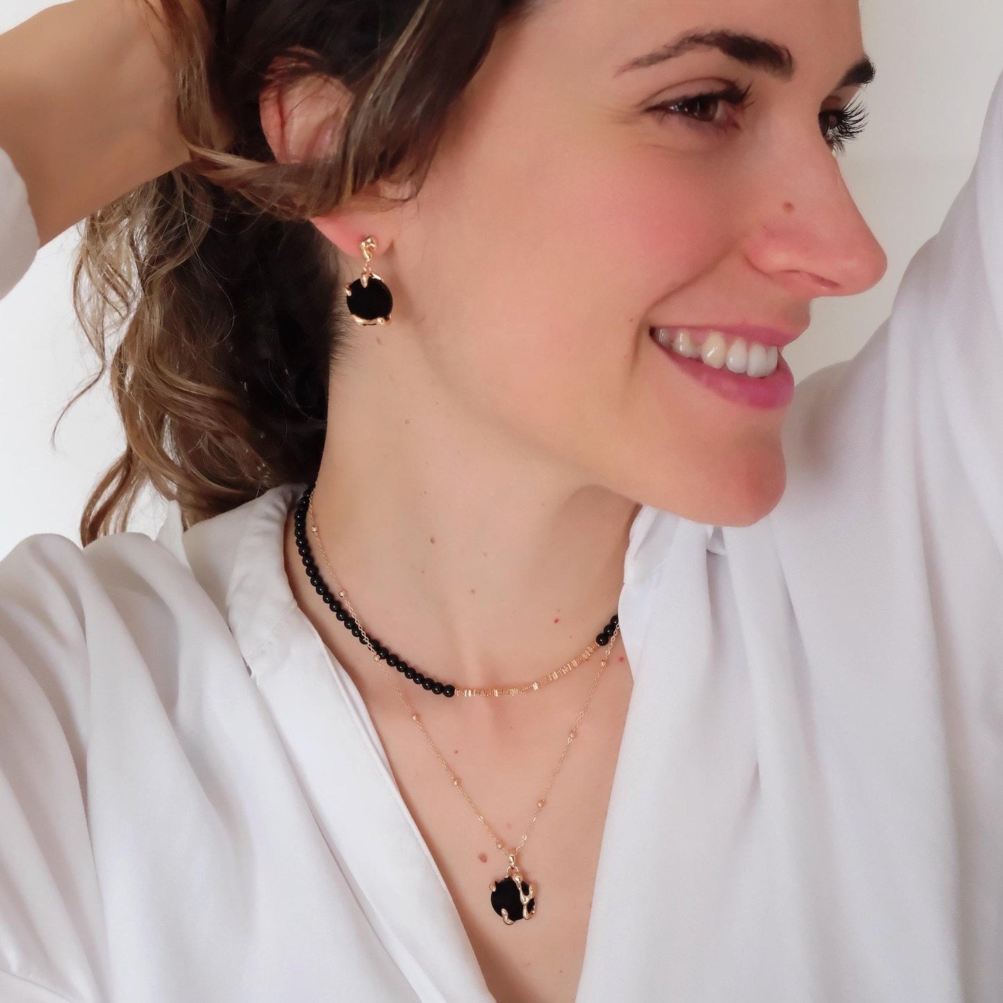 Black onyx earrings