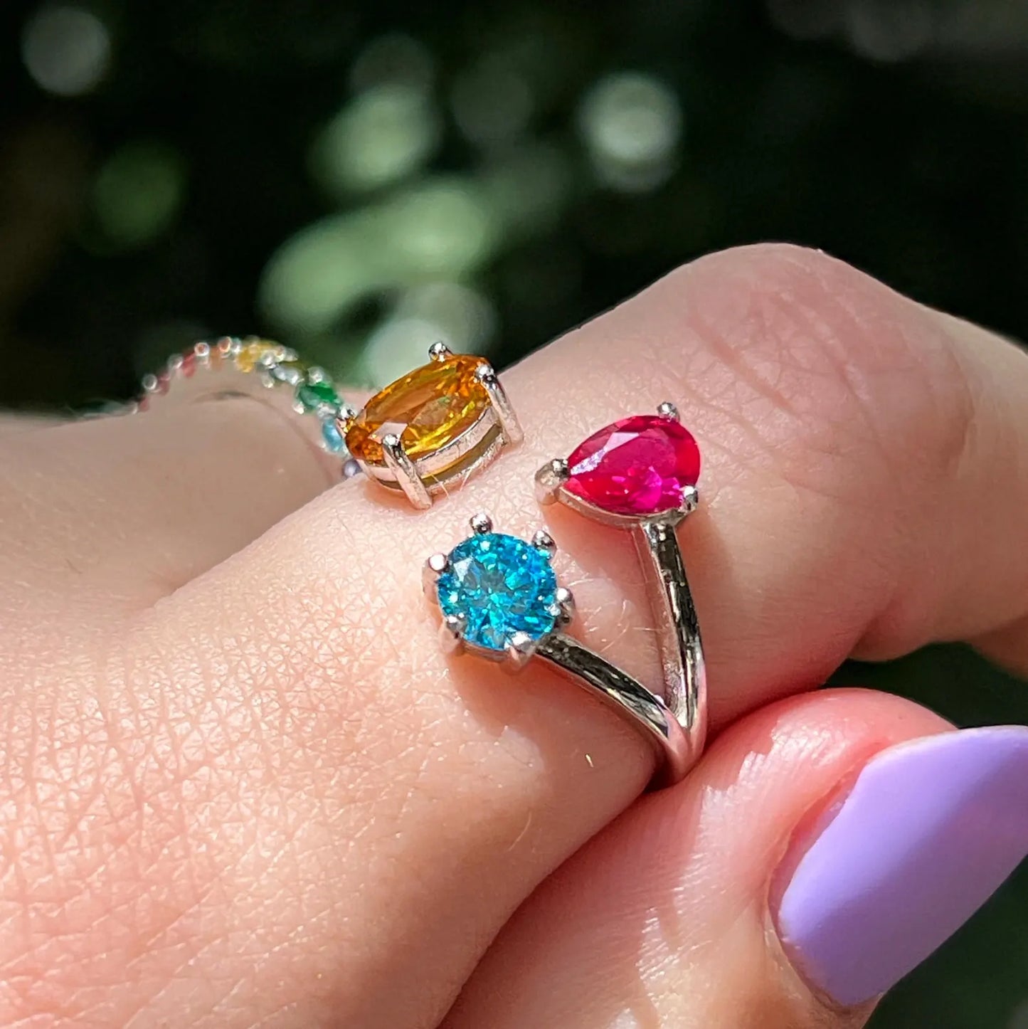 3 Stone Ring - Pansexual Flag