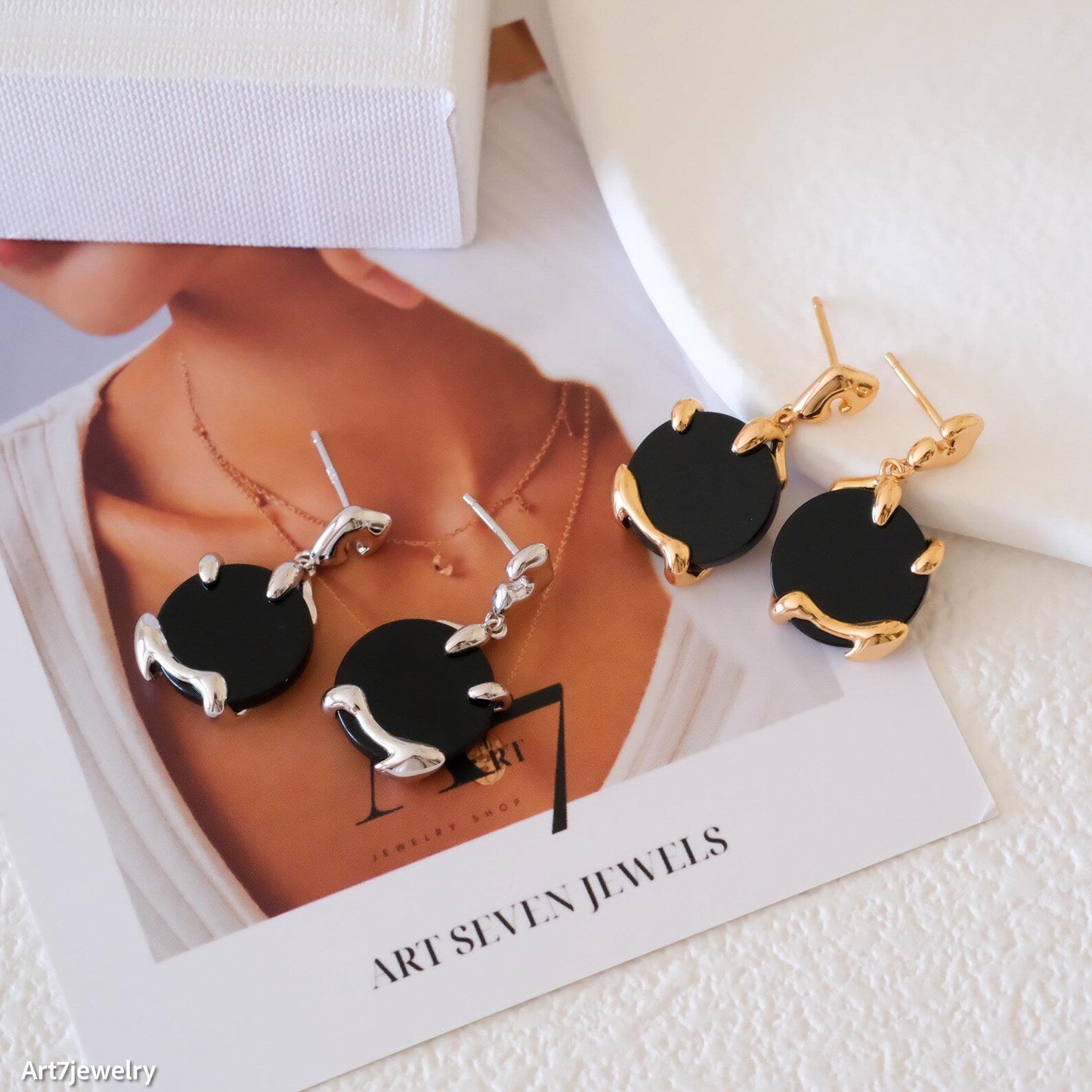 Black onyx earrings
