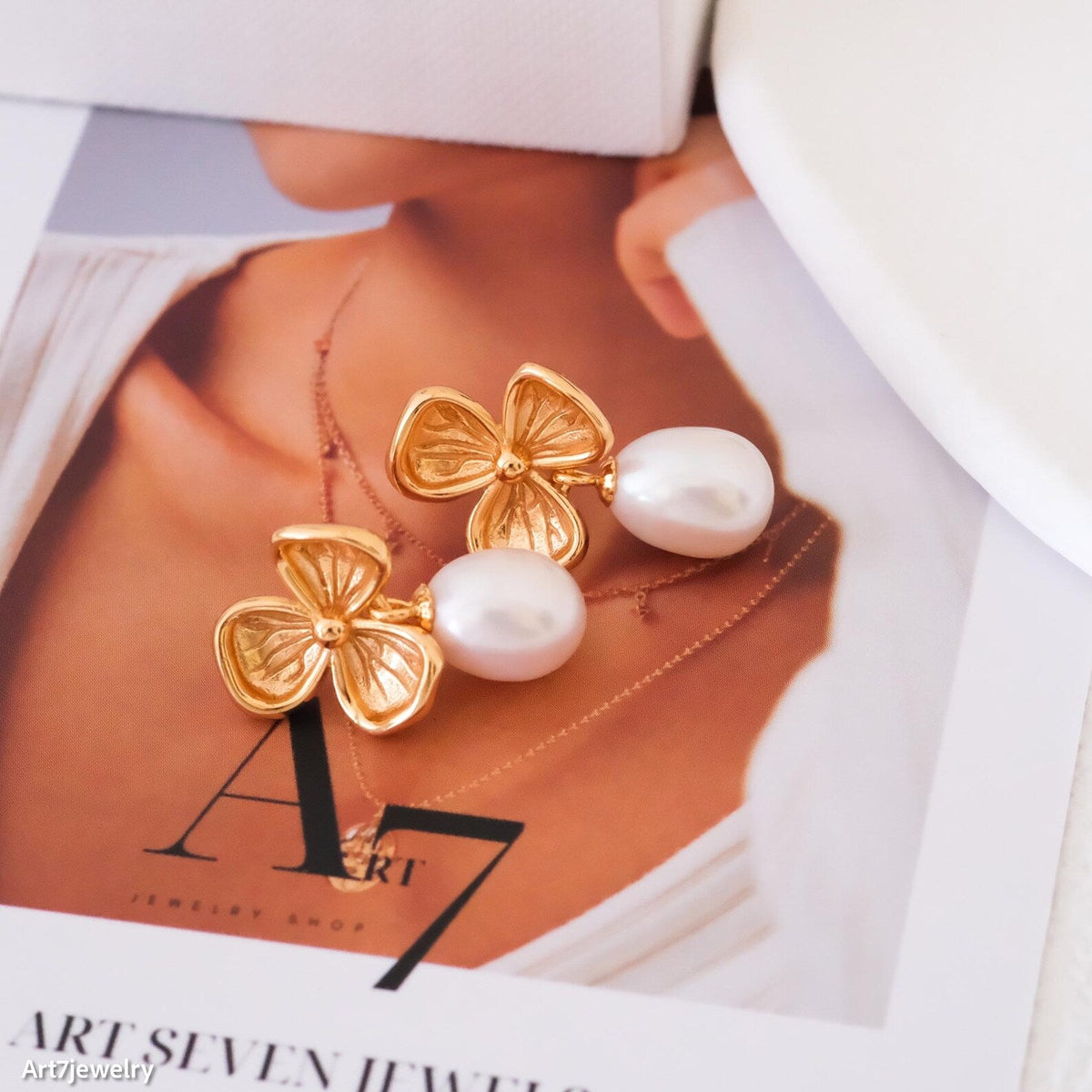 Gold Flower Earrings