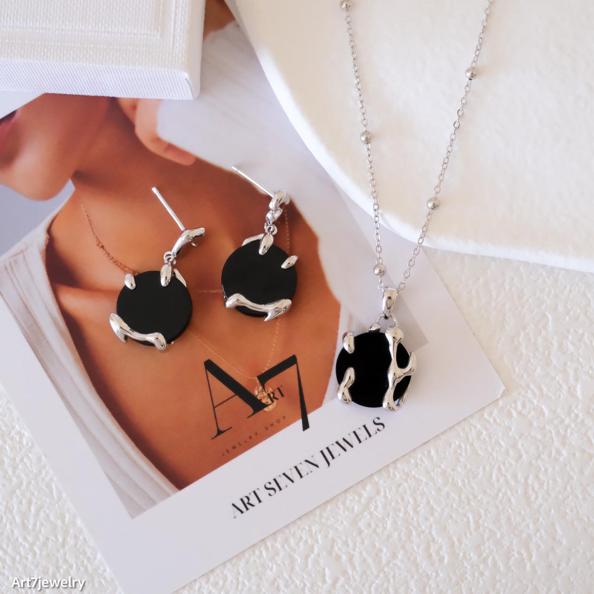 Black onyx earrings