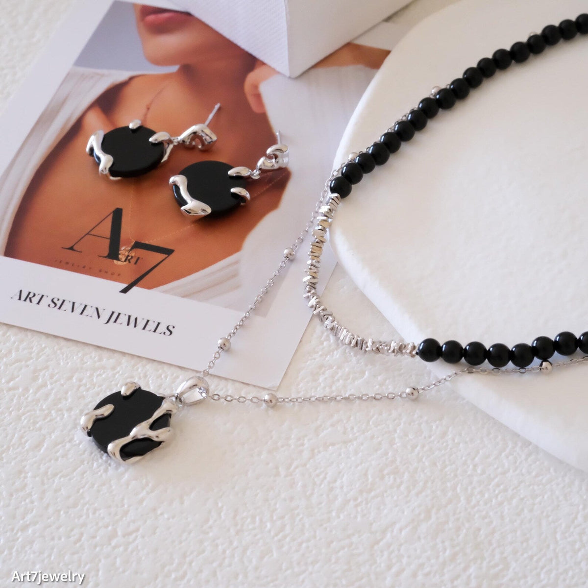 Black onyx earrings