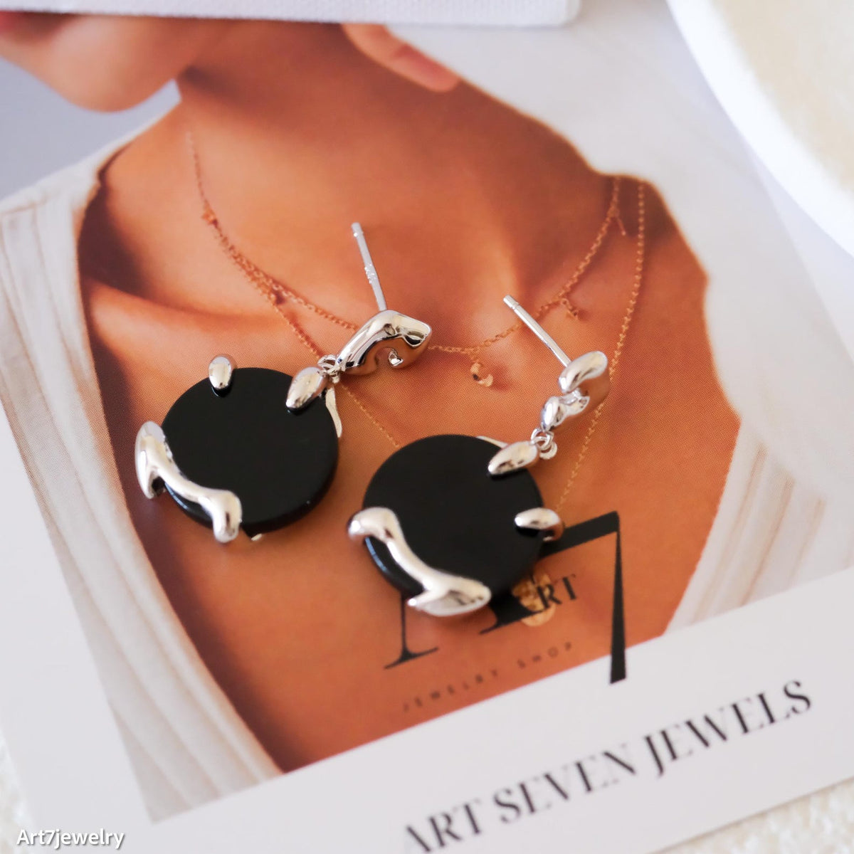 Black onyx earrings