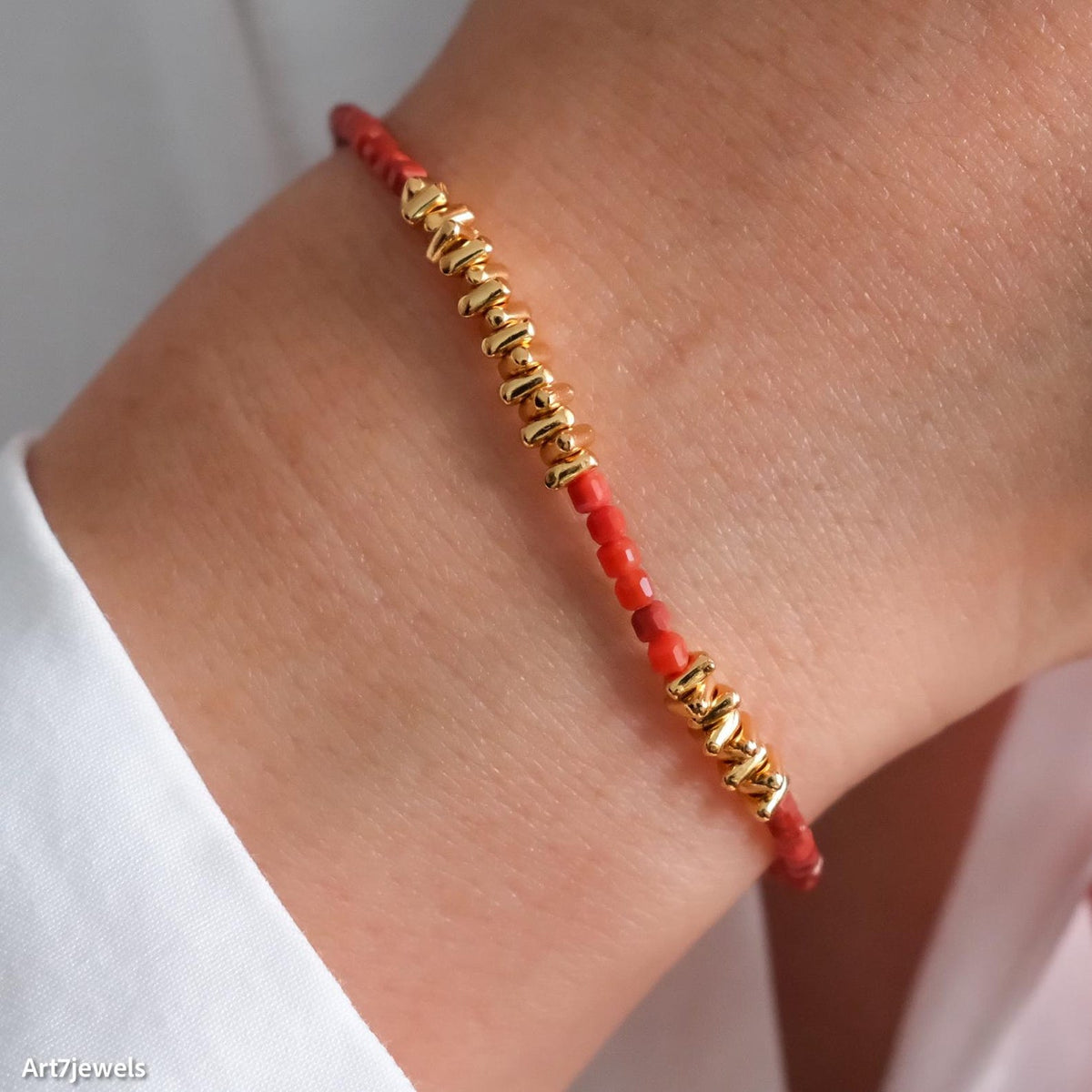 Carnelian Beaded Bracelet