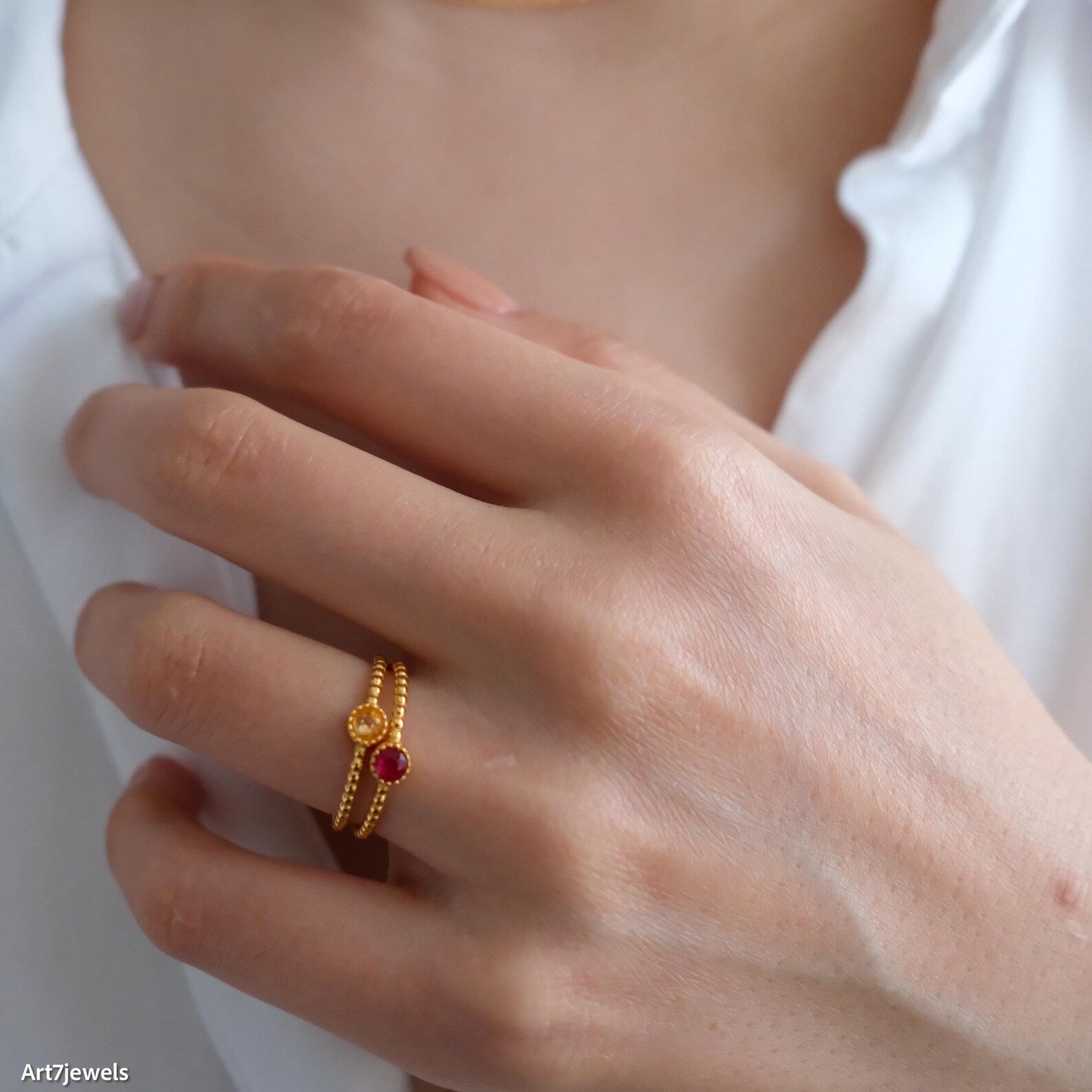Gold Citrine Ring