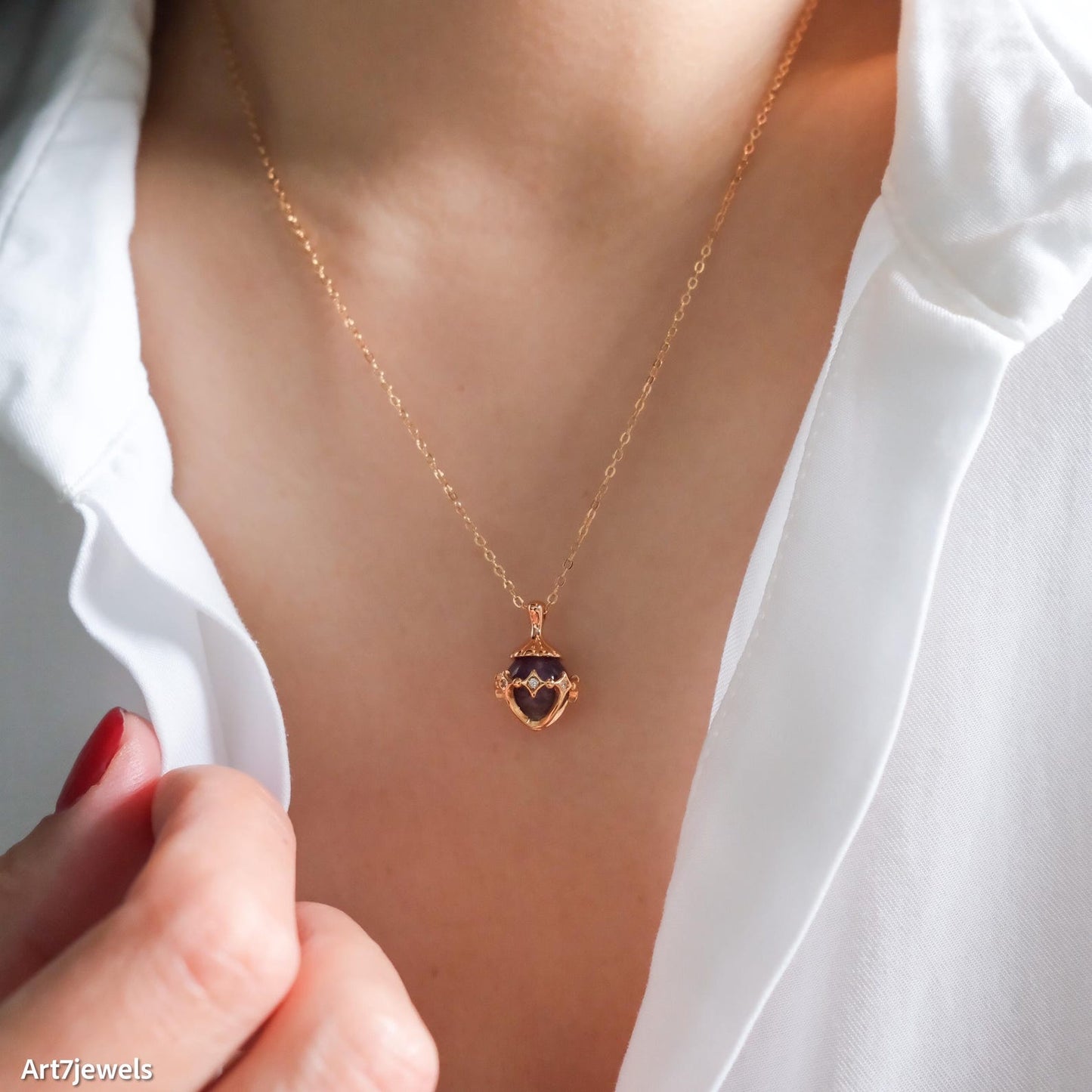 Royal Crown Amethyst Charm