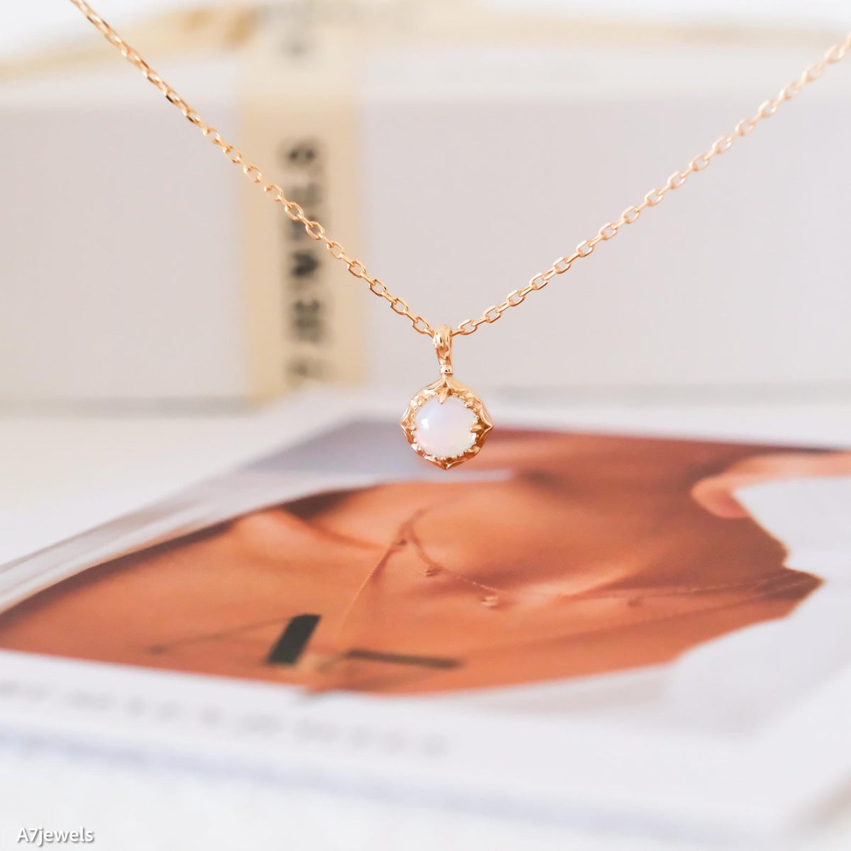 Tiny Reversible Opal Necklace