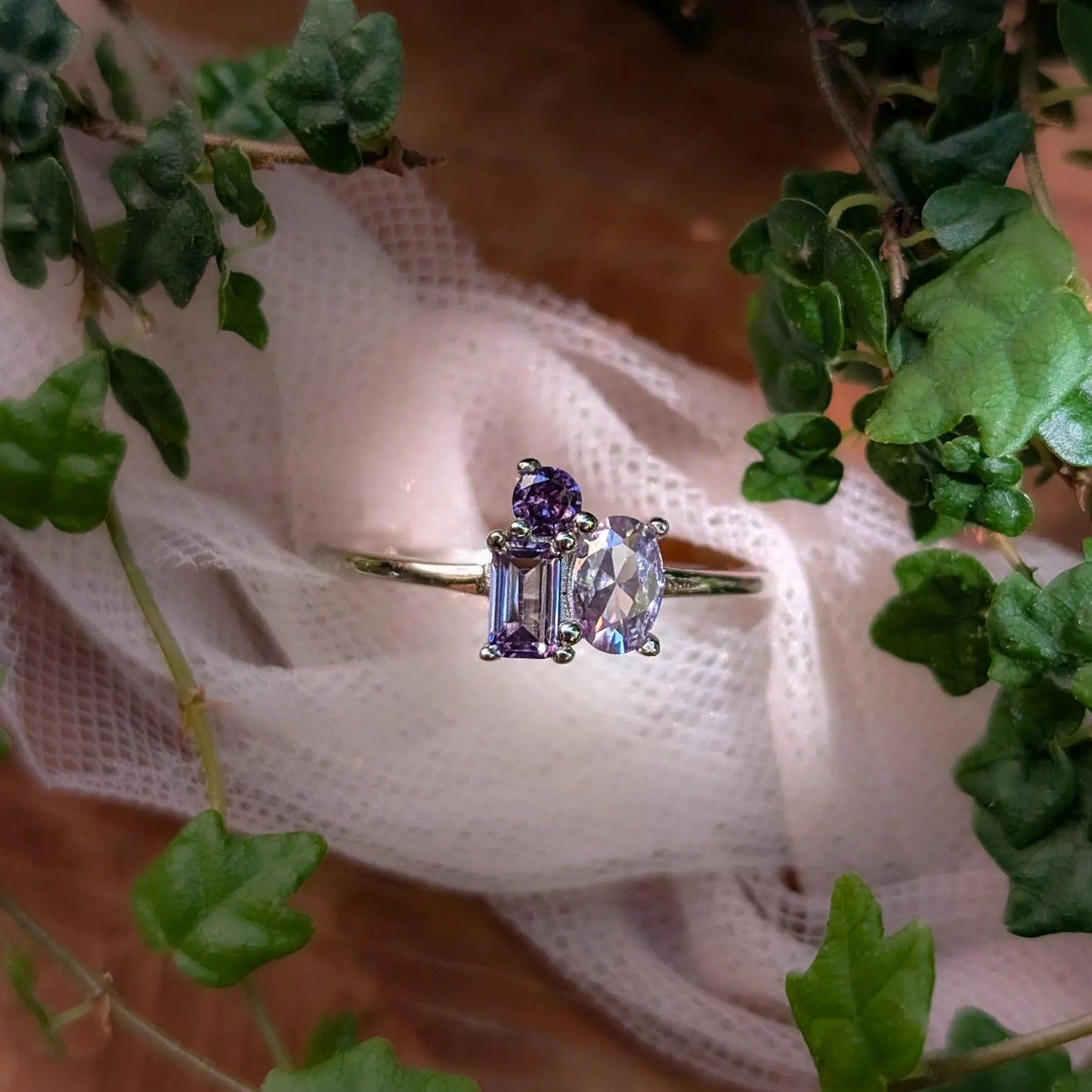 The Elia - Amethyst Small Cluster Ring