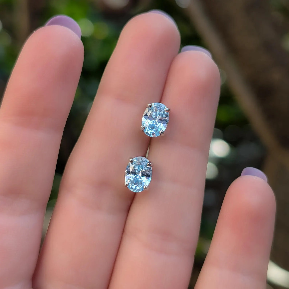 Oval Aquamarine Earrings