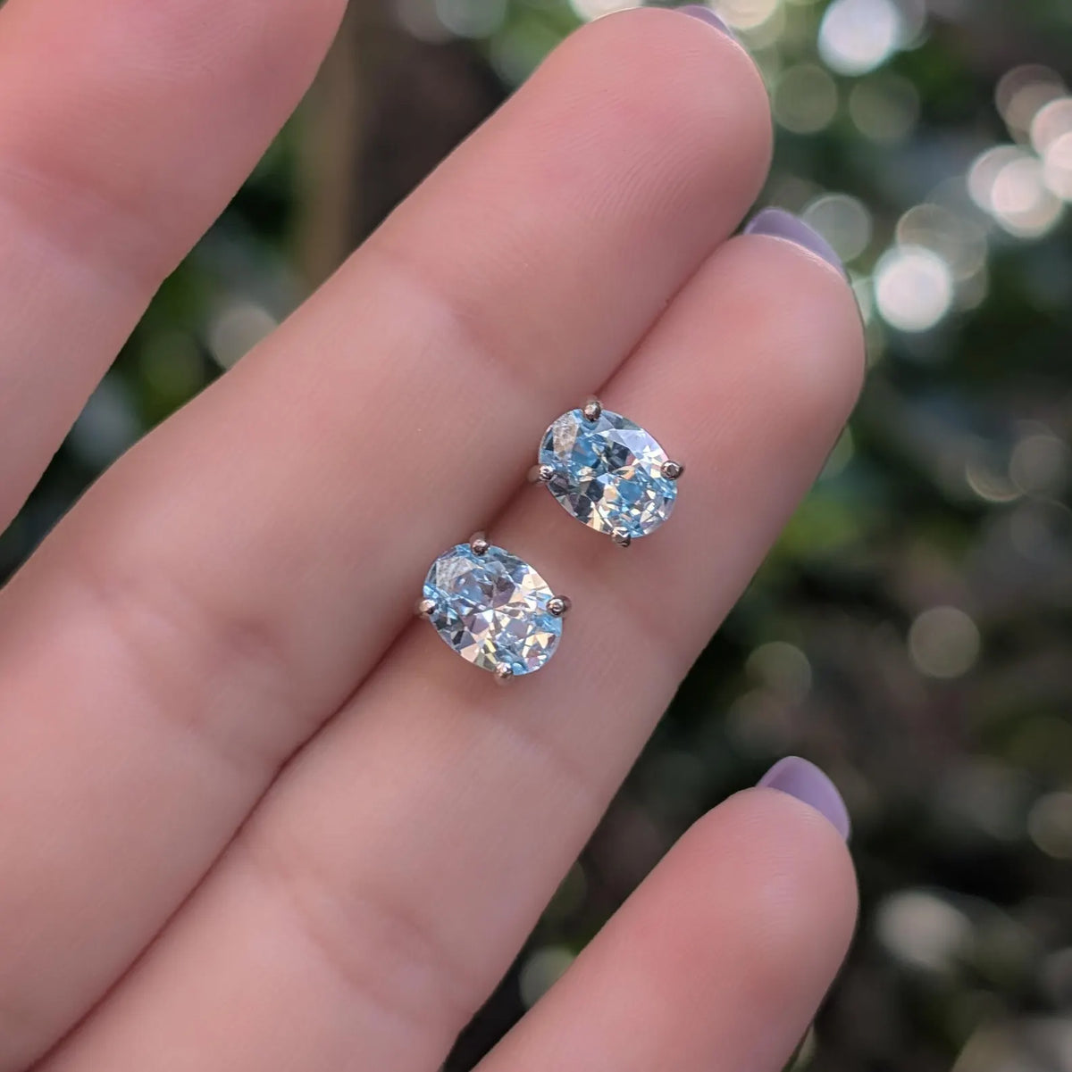 Oval Aquamarine Earrings