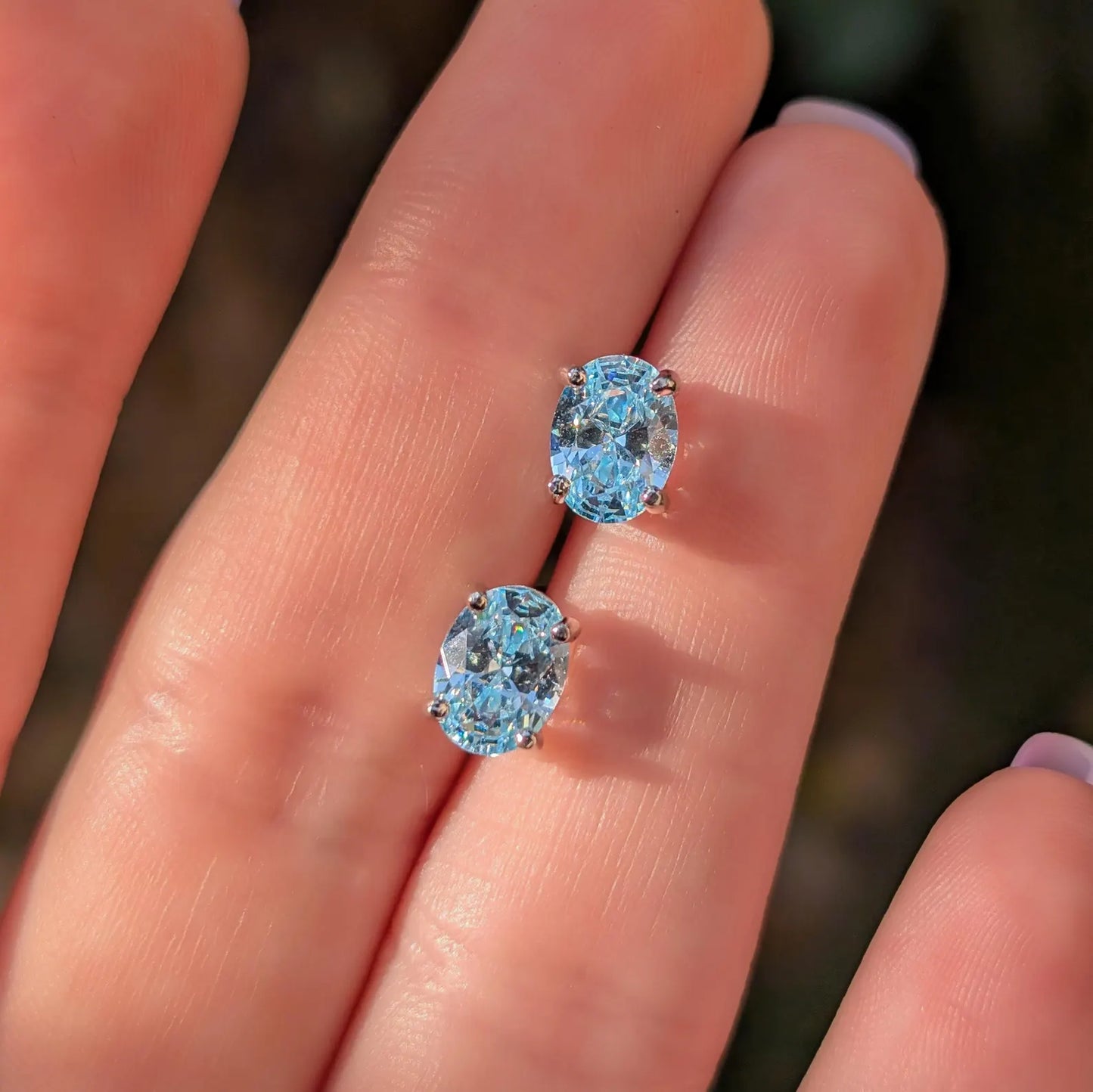 Oval Aquamarine Earrings