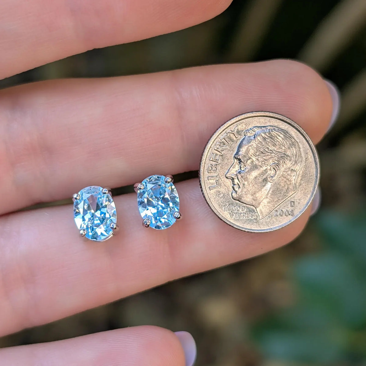 Oval Aquamarine Earrings