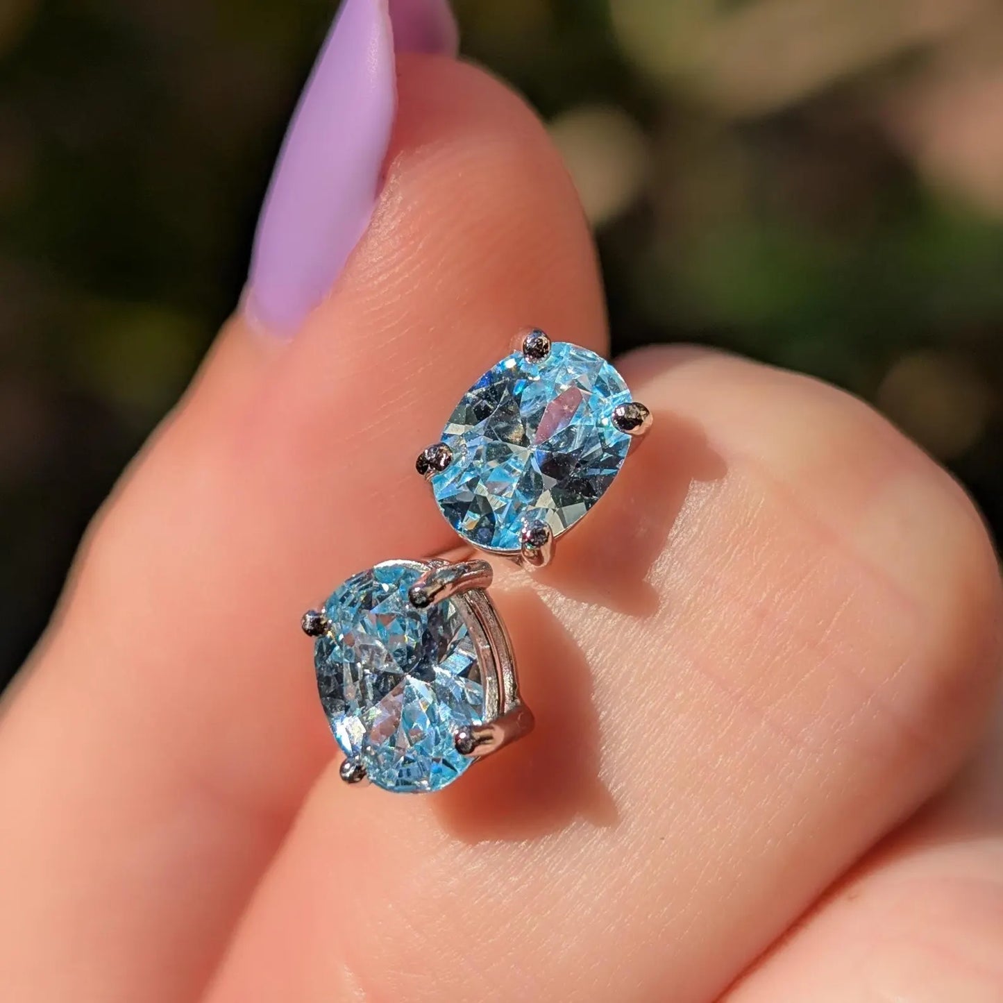 Oval Aquamarine Earrings