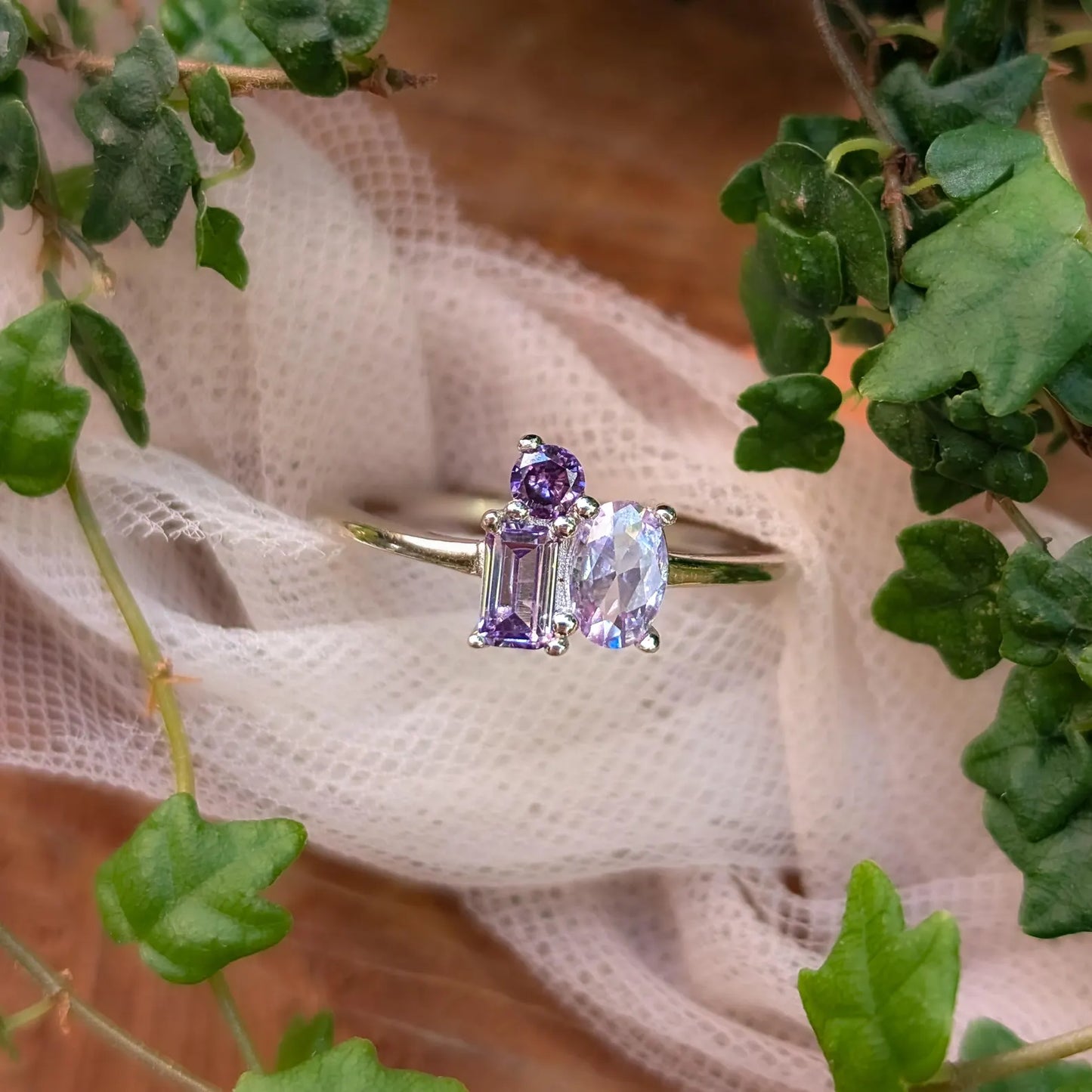 The Elia - Amethyst Small Cluster Ring