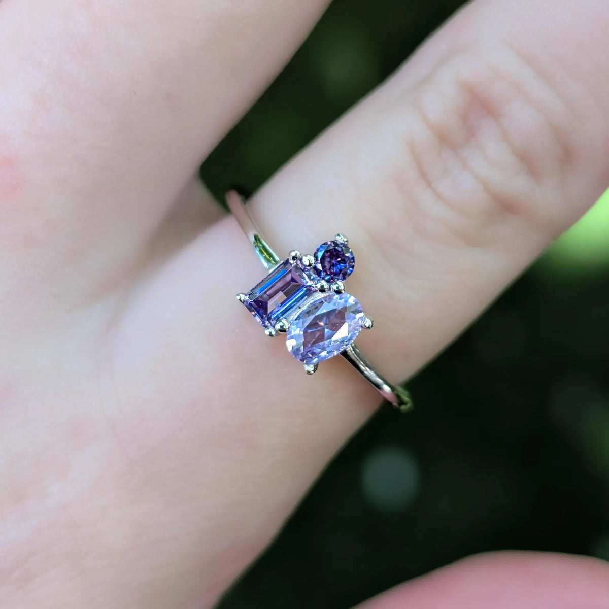 The Elia - Amethyst Small Cluster Ring