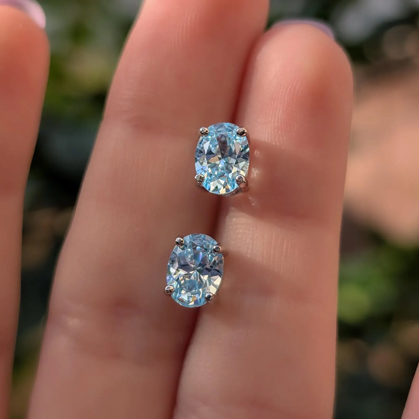 Oval Aquamarine Earrings