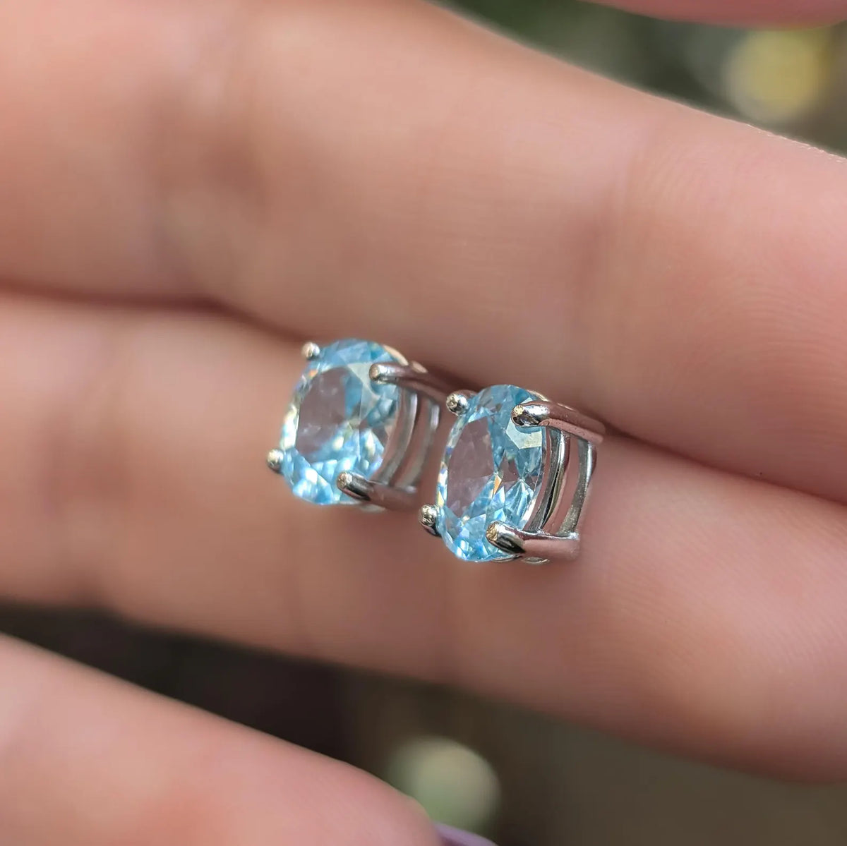 Oval Aquamarine Earrings