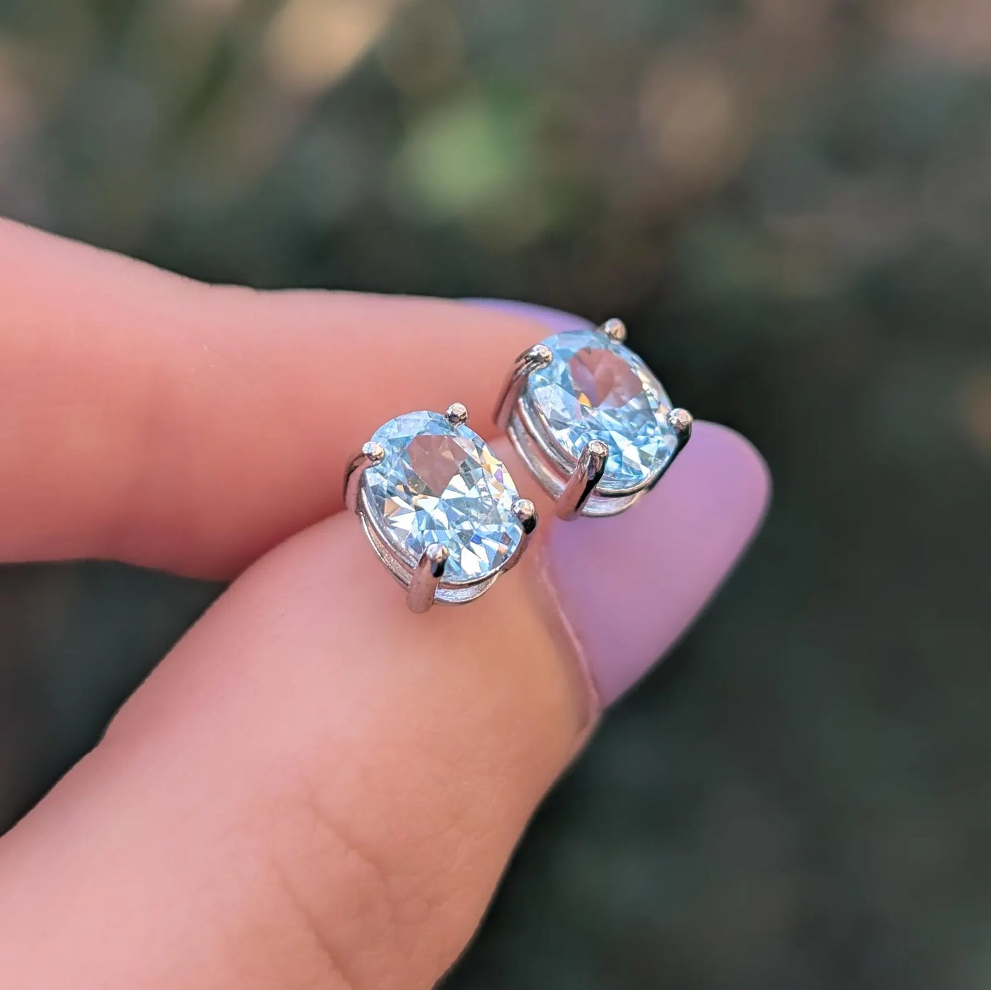 Oval Aquamarine Earrings