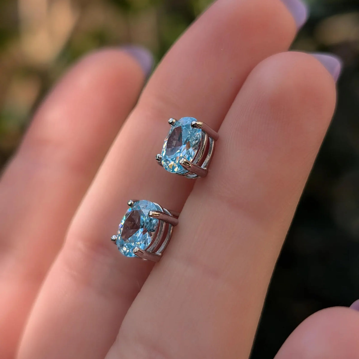 Oval Aquamarine Earrings