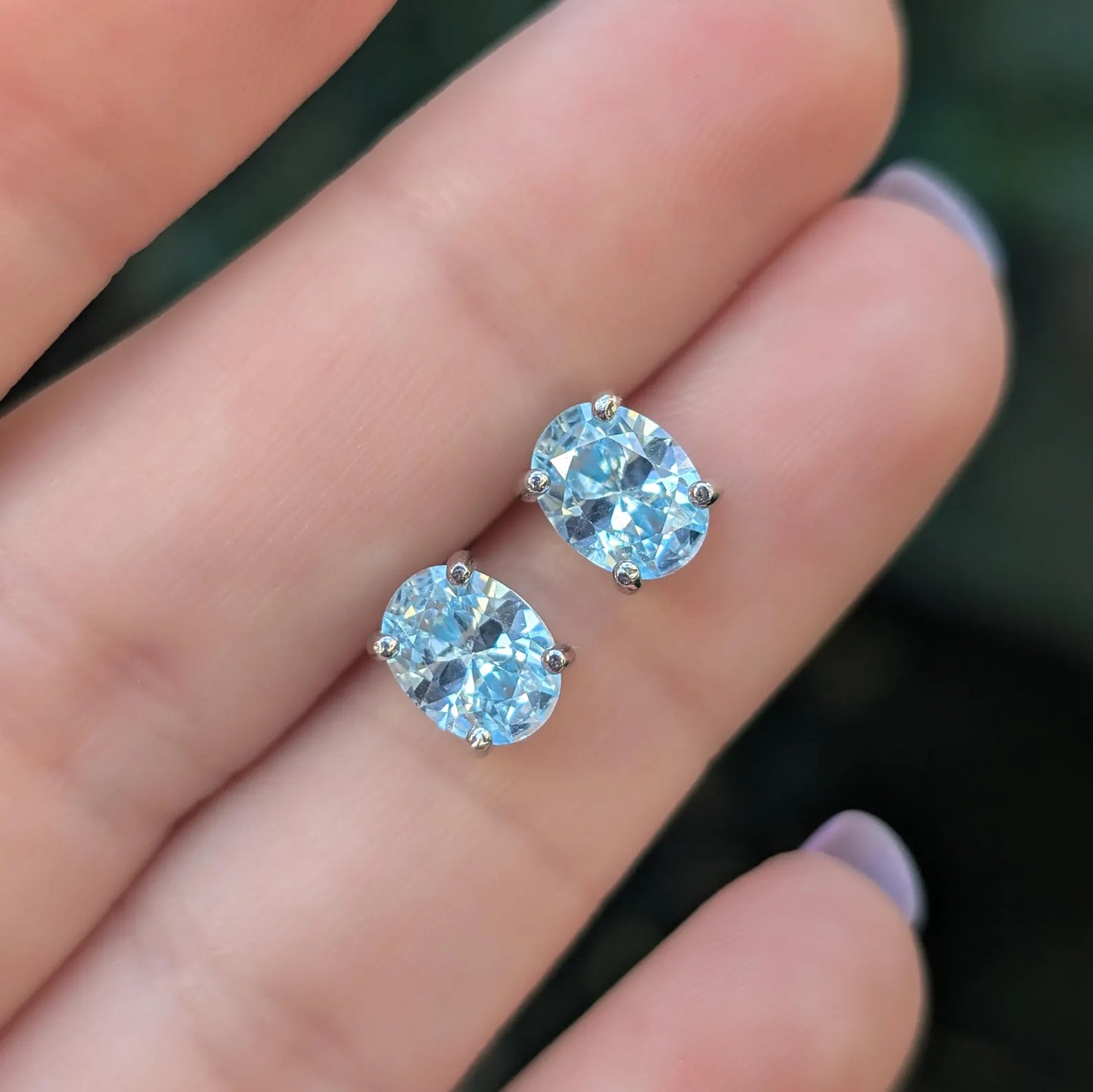 Oval Aquamarine Earrings
