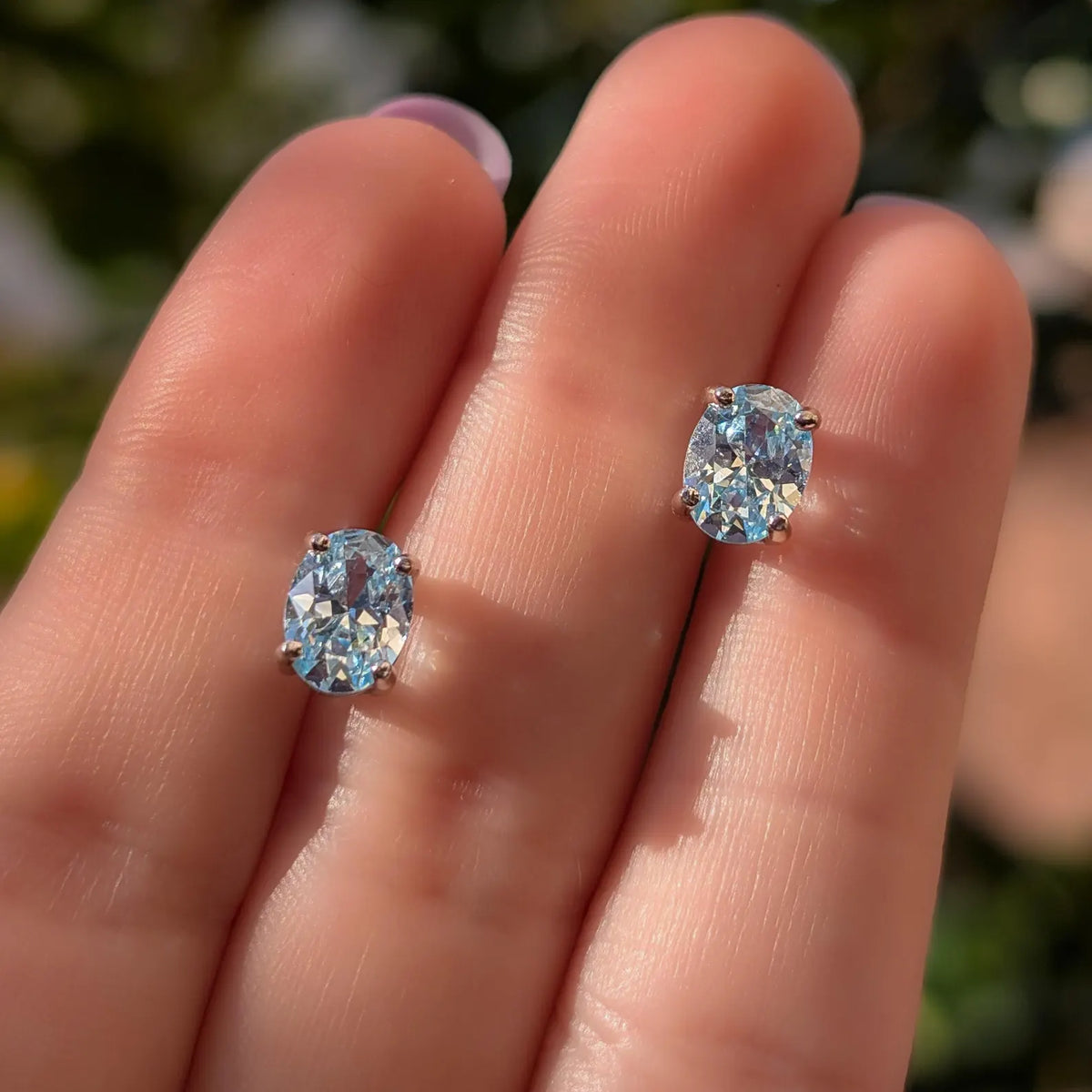 Oval Aquamarine Earrings