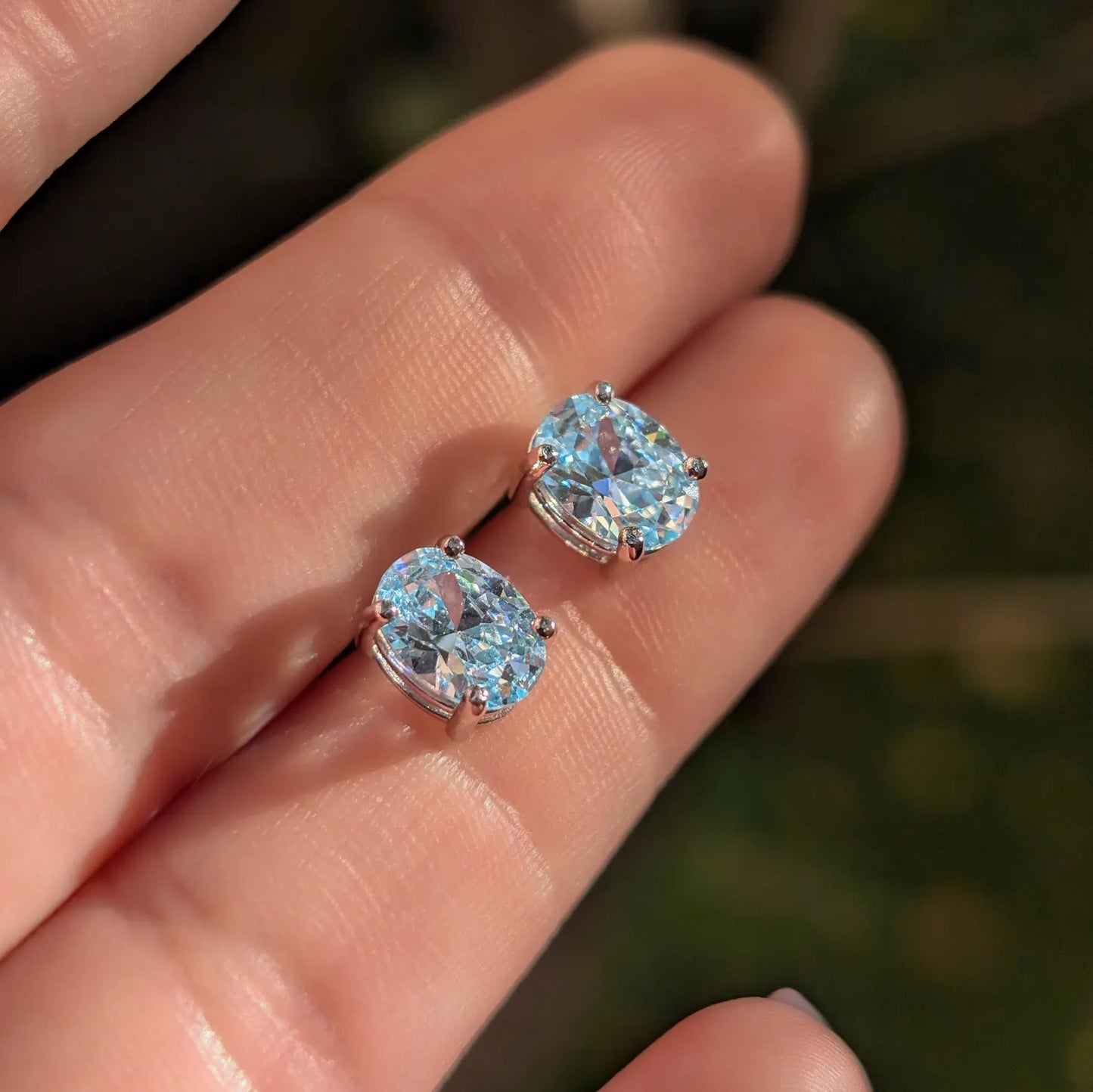 Oval Aquamarine Earrings