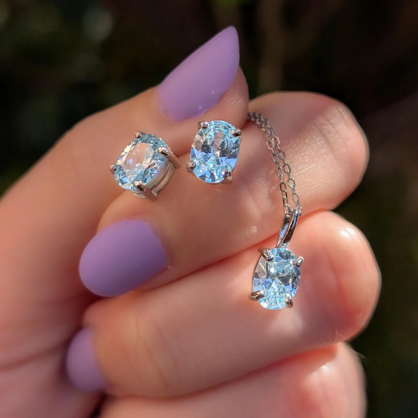 Oval Aquamarine Earrings