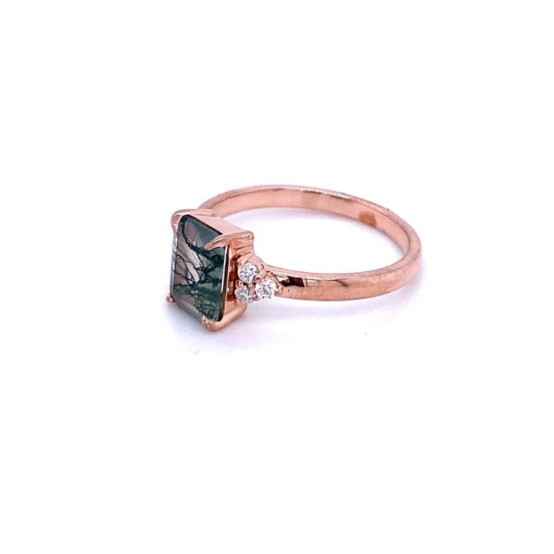 Moss Agate Wedding and Engagement Ring