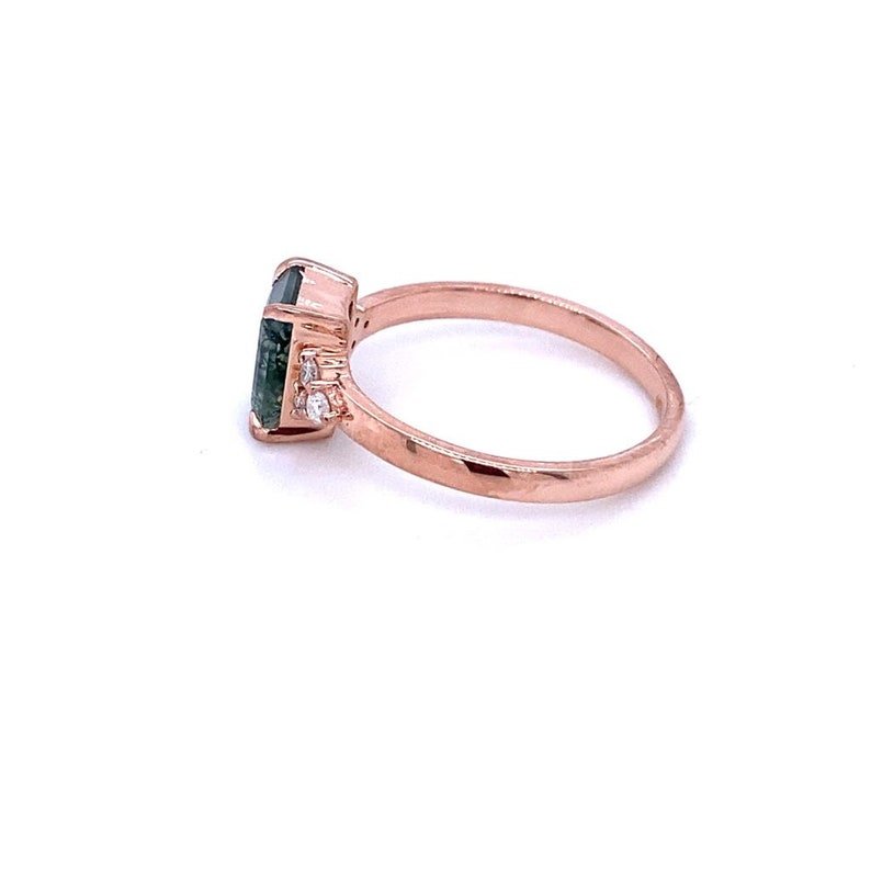 Moss Agate Wedding and Engagement Ring