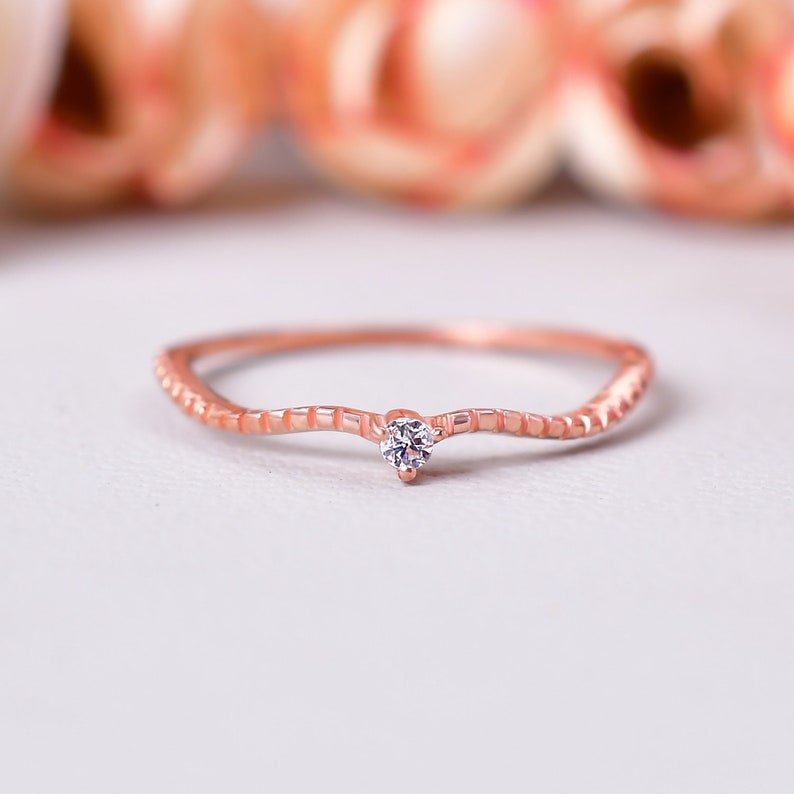 Unique Moissanite Wave Band Ring For Special One