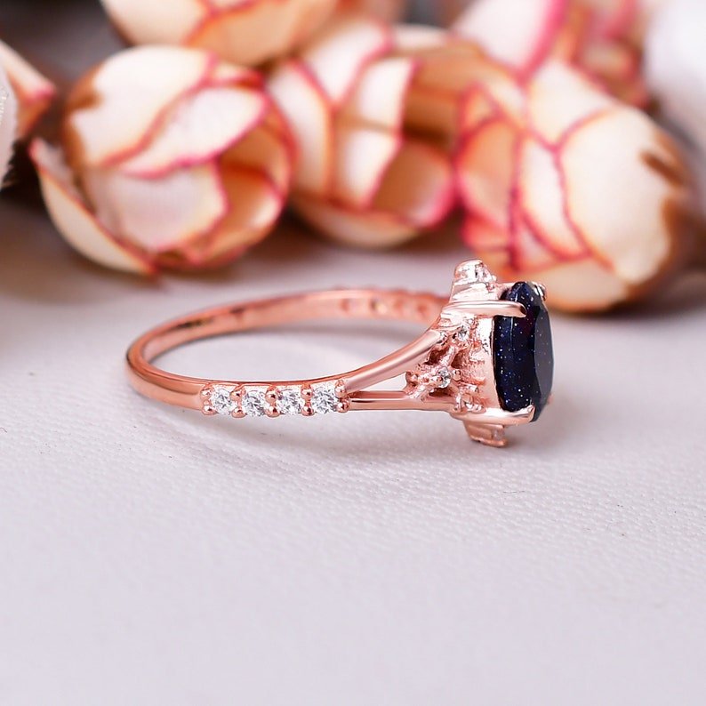 Stunning Galaxy Sandstone Oval Ring - Unique Jewelry